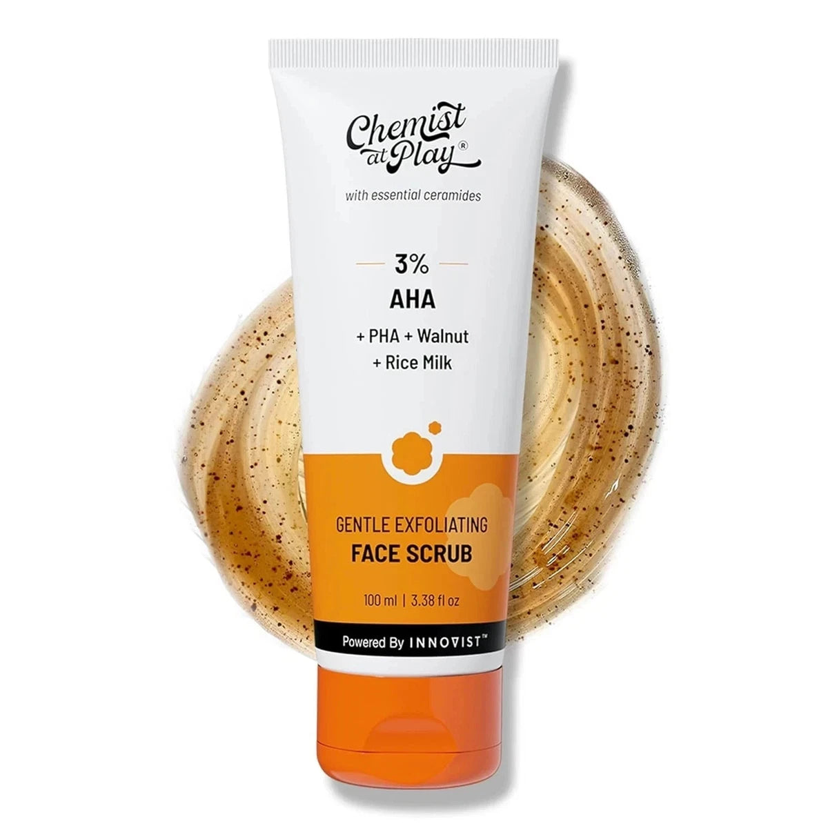Chemist at Play Gentle Exfoliating Face Scrub with 3% AHA + PHA + Walnut + Rice Milk