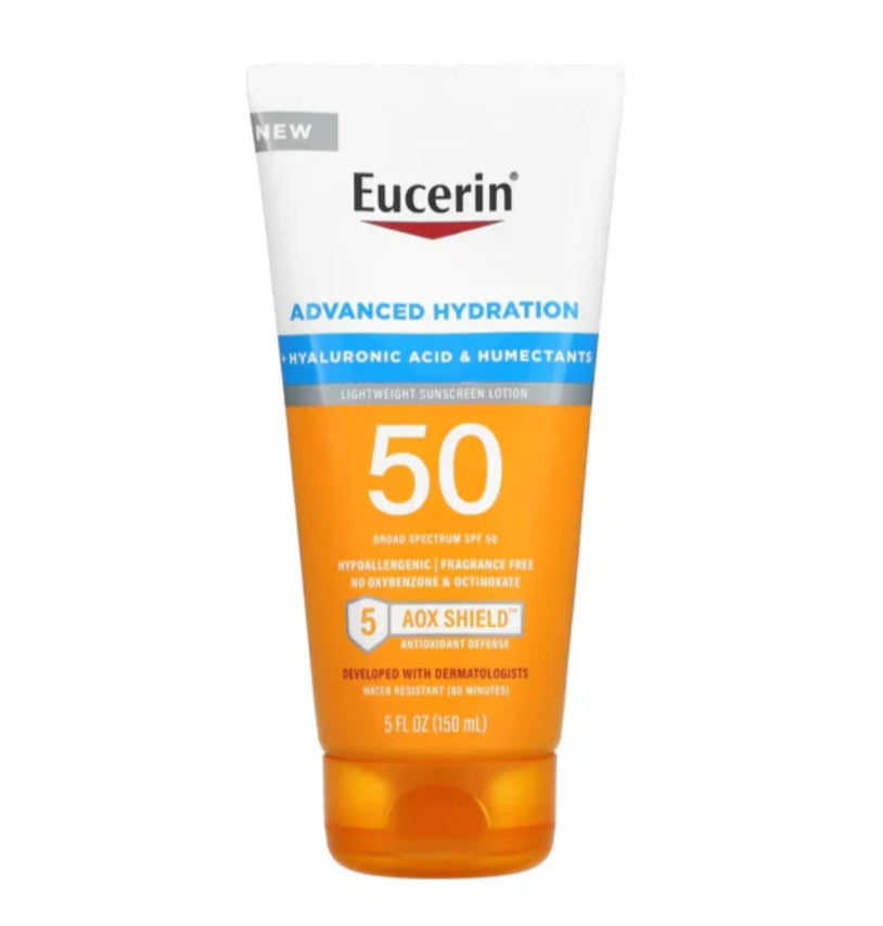 Eucerin Advanced Hydration SPF 50 Sunscreen Lotion with Hyaluronic Acid + Humectants- 150ml