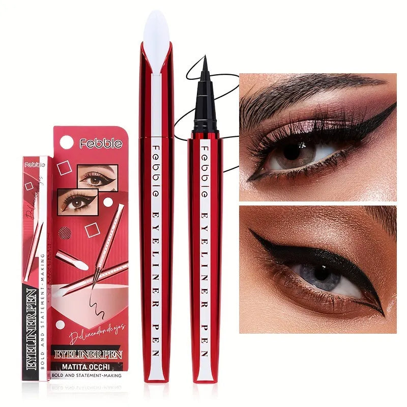 Febble Winged Eyeliner Pen with Stamp – Bold Waterproof Liquid Eyeliner