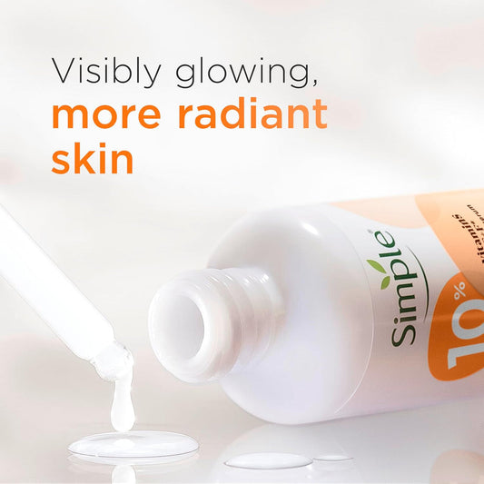 Simple 10% Vitamins C+E+F Booster Serum 30ml | Brightening & Glow Facial Serum