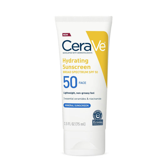 CeraVe Hydrating Mineral Sunscreen SPF 50 Face Lotion - 75ml