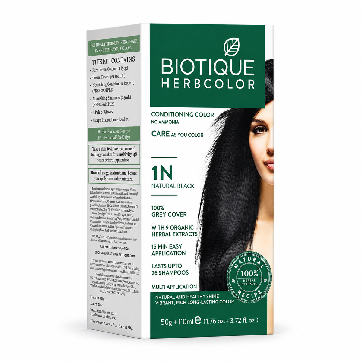 Biotique Herbcolor 1N Natural Black Hair Color