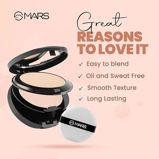 MARS Compact Powder – Smooth Blendable Matte Finish with Puff