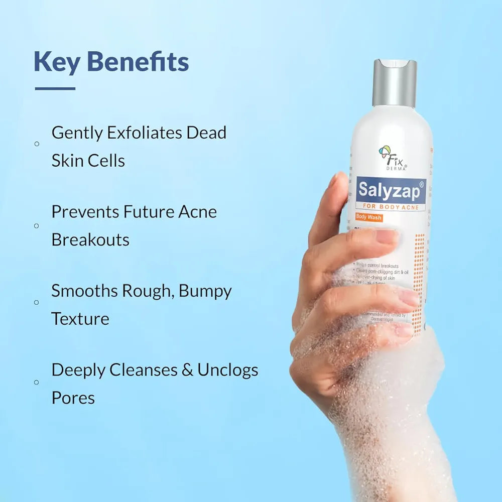 Fixderma Salyzap Anti-Acne Body Wash – Clears Body Acne & Unclogs Pores