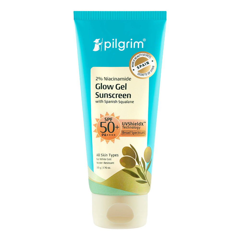 Pilgrim 2% Niacinamide Glow Gel Sunscreen SPF 50+ PA++++ with Spanish Squalane – 50g
