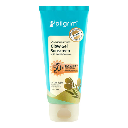 Pilgrim 2% Niacinamide Glow Gel Sunscreen SPF 50+ PA++++ with Spanish Squalane – 50g