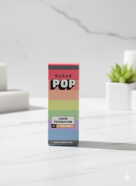 Sugar Pop Liquid Foundation – 01 Cashew (Water-Resistant, Natural Finish)