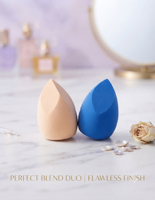 Flawless Blend Makeup Sponge Duo (Soft & Reusable Blending Sponges)